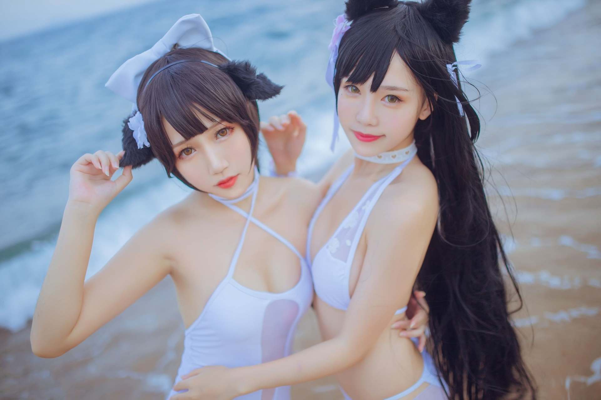不呆猫No.001-獒犬海边泳装 抖娘×不呆猫 [41P]